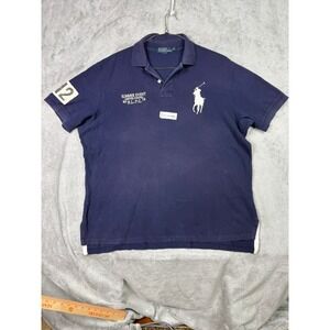 Polo Ralph Lauren Navy Blue Summer Event RLPC Short Sleeve Polo Shirt Mens XL